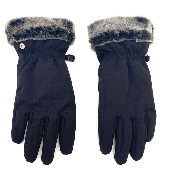 Head Accessories - Head Women's Black Faux Fur ComfortMax Lined Winter Gloves